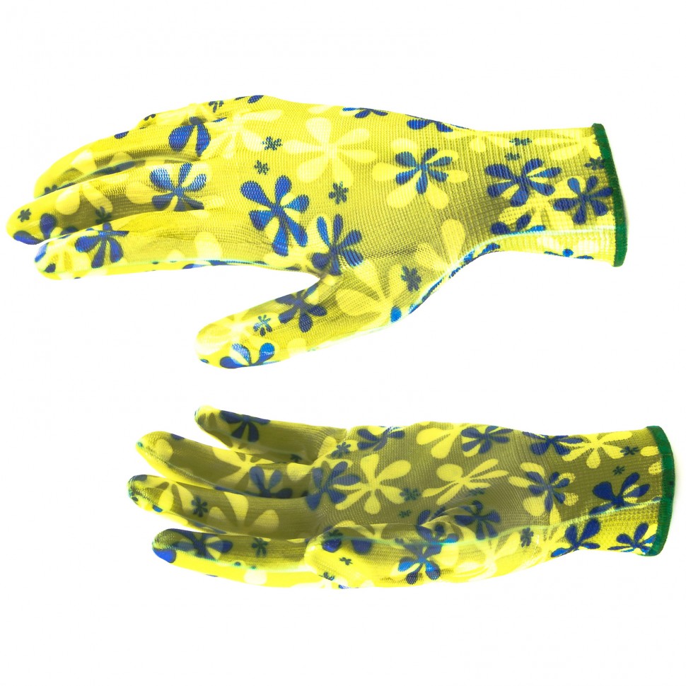 Rękawice ogrodowe wykonane z poliestru z powłoką nitrylową, zielone, M // Palisad
